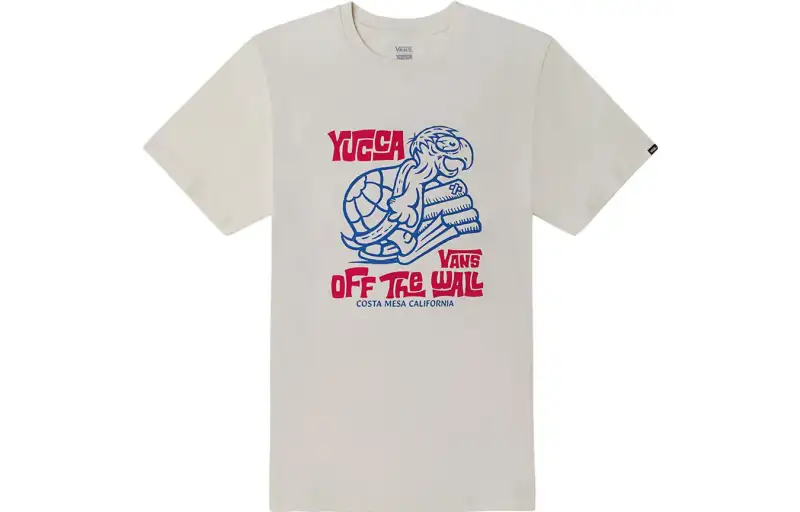Vans T Shirts Unisex Vintage White Crew Neck Moderate Straight Fit