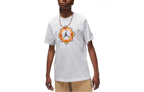 Jordan T Shirts Men's White Crew Neck Moderate