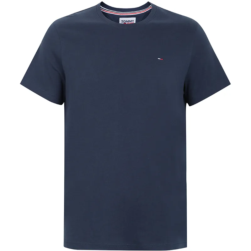 Tommy Hilfiger T-Shirts Men's Navy Blue Crew Neck Moderate Straight Fit