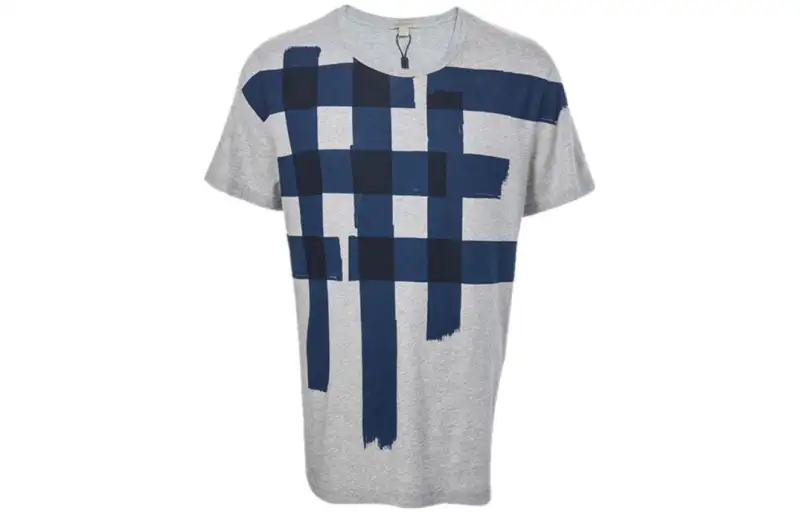 Burberry T Shirts Men's Gray Crew Neck Moderate Straight Fit