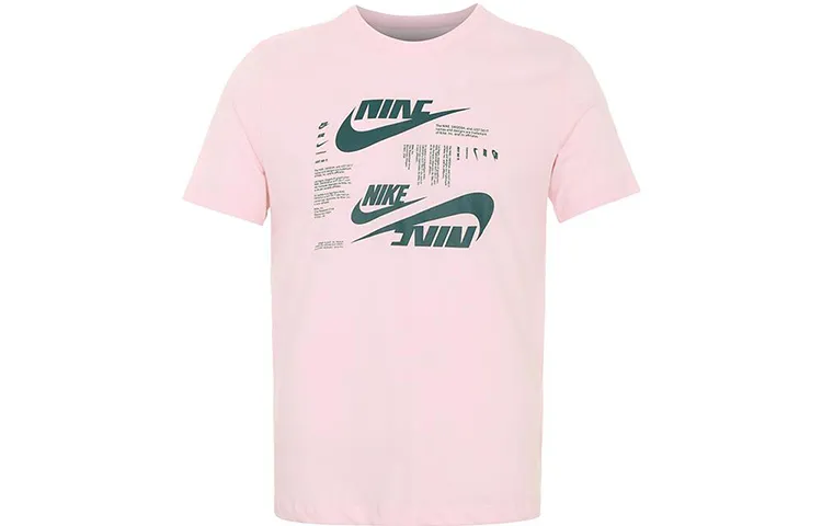 Nike T-Shirts Men's Foam Pink Crew Neck Moderate