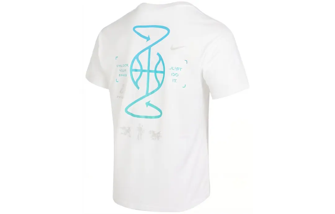 Nike SS23 T Shirts Men's White Crew Neck Moderate Straight Fit