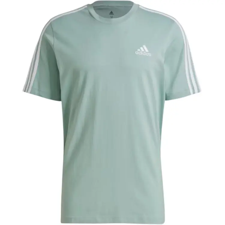 Adidas T-Shirts Men's Turquoise Crew Neck Moderate Straight Fit