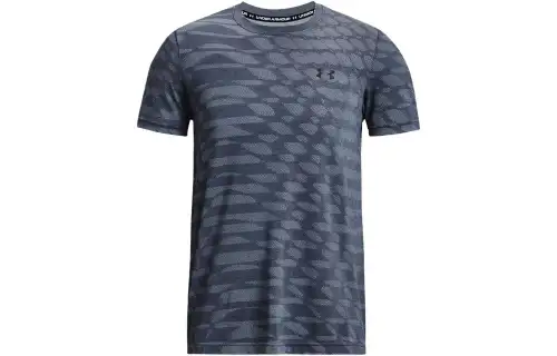 Under Armour T Shirts Men's Dark Gray Blue Crew Neck Moderate Straight Fit