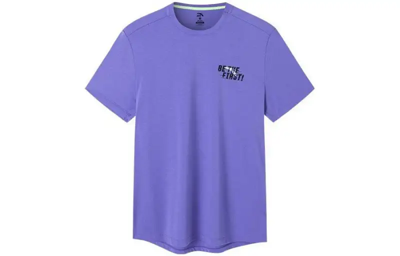 ANTA T Shirts Men's Purple Crew Neck Moderate Straight Fit