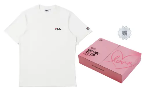 FILA T Shirts Men's Gift Box Set White Crew Neck Moderate Straight Fit