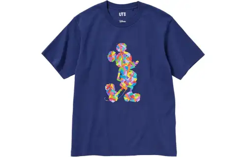UNIQLO UT T Shirts Unisex Dark Blue Crew Neck Moderate