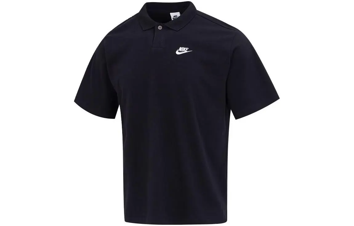 Nike Club T-Shirts Men's Black Polo Collar Moderate