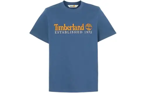 Timberland T Shirts Men's Blue Crew Neck Moderate Straight Fit