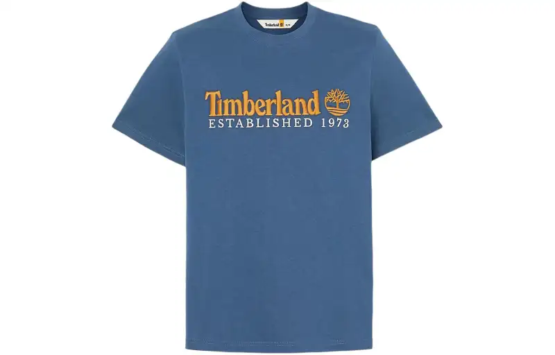 Timberland T Shirts Men's Blue Crew Neck Moderate Straight Fit