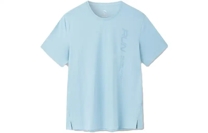 ANTA Outdoor Collection T Shirts Men's Sky Smoke Blue Crew Neck Moderate Straight Fit