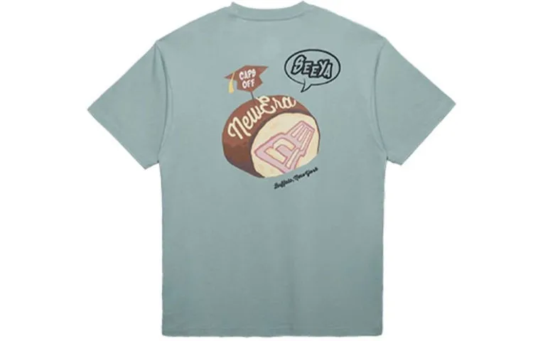 New Era T-Shirts Unisex Blue Crew Neck Moderate Straight Fit
