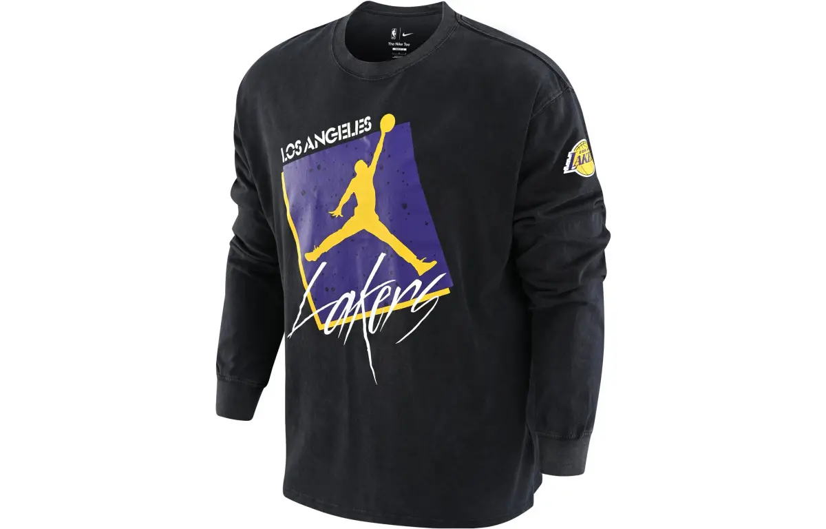 Nike T-Shirts Men's 010 Black Crew Neck Moderate Straight Fit