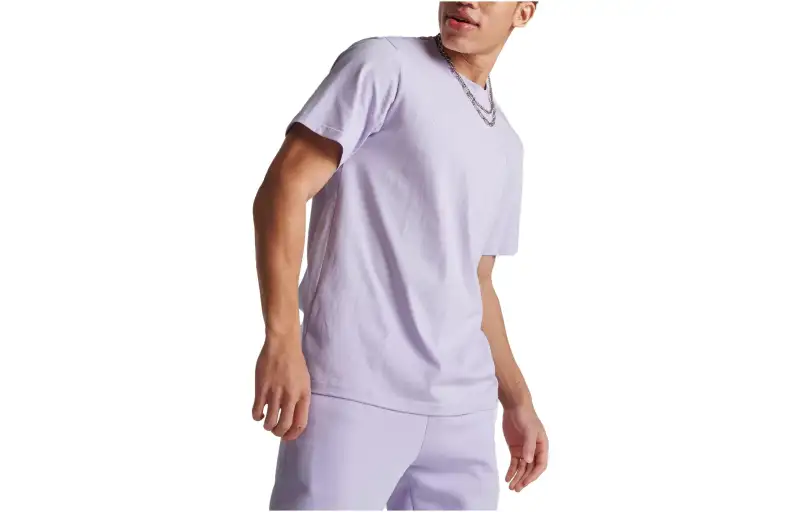 Converse T Shirts Men's Purple Crew Neck Moderate Straight Fit