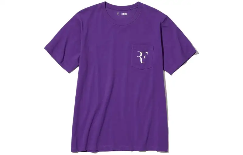 UNIQLO T Shirts Unisex Purple Crew Neck Moderate Straight Fit