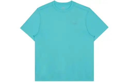 ASICS T Shirts Unisex Blue Crew Neck Moderate Straight Fit