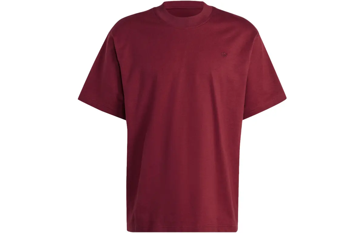 Adidas T-Shirts Men's Dark Red Crew Neck Moderate Straight Fit