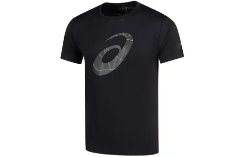 ASICS T Shirts Men's Black Crew Neck Moderate Other