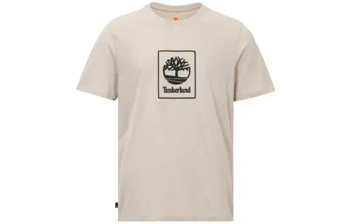 Timberland T Shirts Men's Fossil Gray Crew Neck Moderate Straight Fit