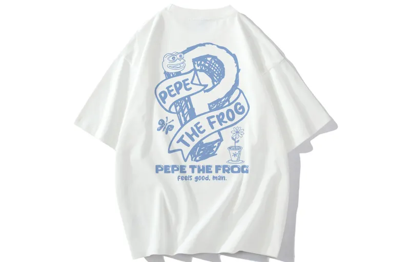 Pepe The Frog T Shirts Unisex Crew Neck Moderate Straight Fit