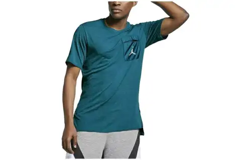 Jordan 23 T Shirts Men's Blue Crew Neck Thin Straight Fit