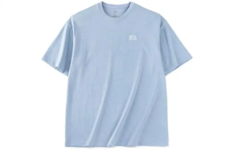 ANTA T Shirts Unisex Ceramic Blue Crew Neck Moderate Straight Fit