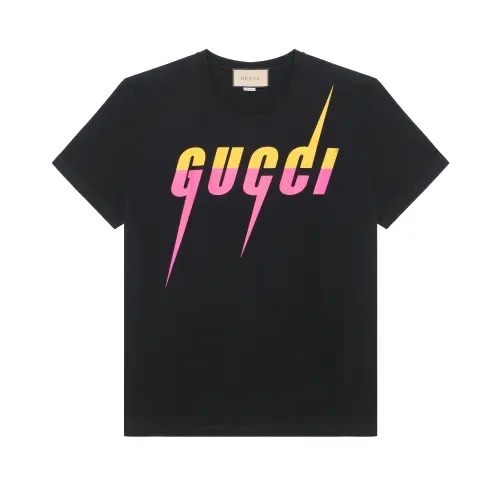GUCCI T Shirts Men's Black Crew Neck Moderate Straight Fit