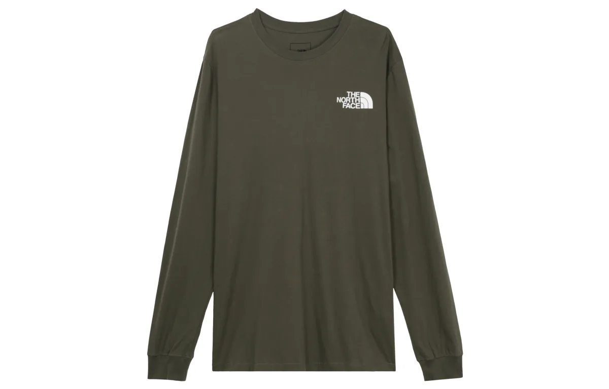THE NORTH FACE T-Shirts Men's Olive Crew Neck Moderate Straight Fit