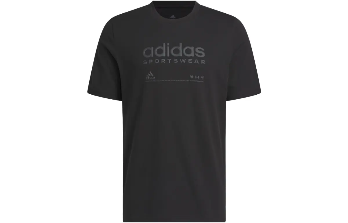 Adidas T-Shirts Men's Black Crew Neck Moderate Straight Fit