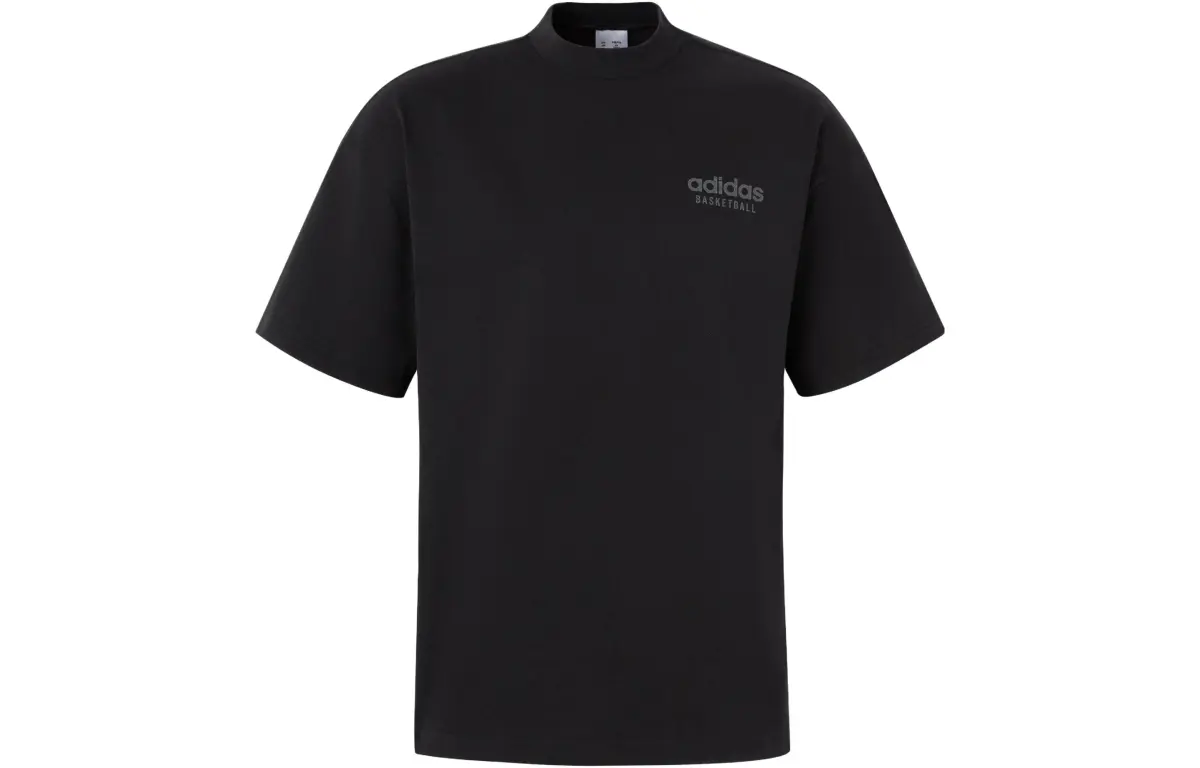 Adidas T-Shirts Men's Black Crew Neck Moderate Straight Fit