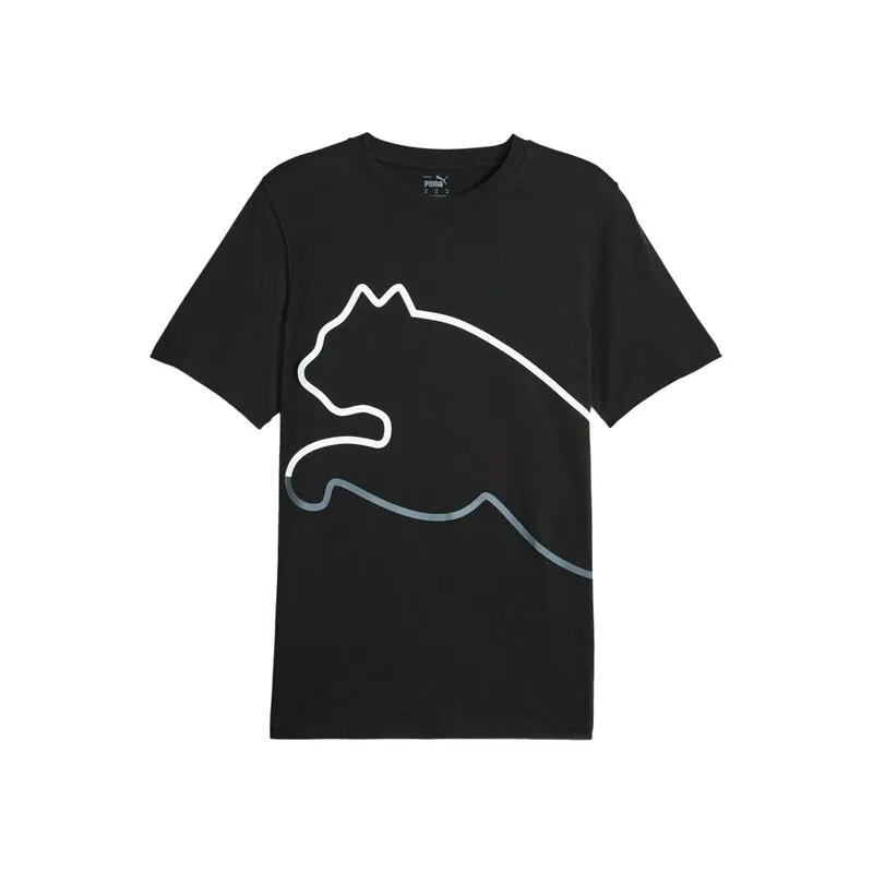 PUMA GRAPHICS T Shirts Men's Black Crew Neck Moderate Straight Fit