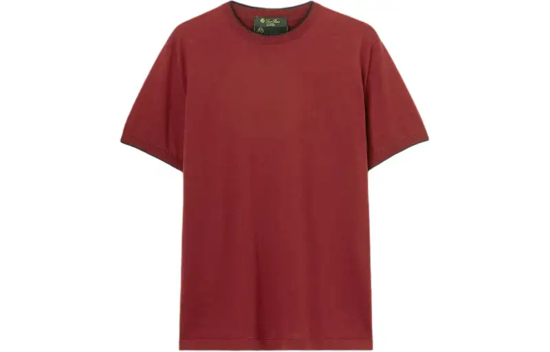 Loro Piana Vicuña Sea Island Crew Neck T Shirt Men's Red