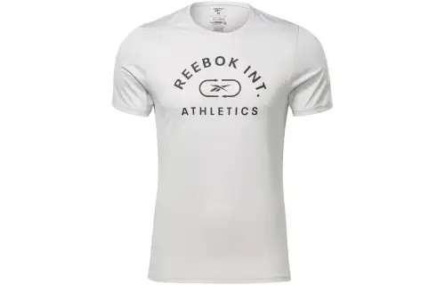 Reebok T Shirts Men's Gray Crew Neck Moderate Straight Fit