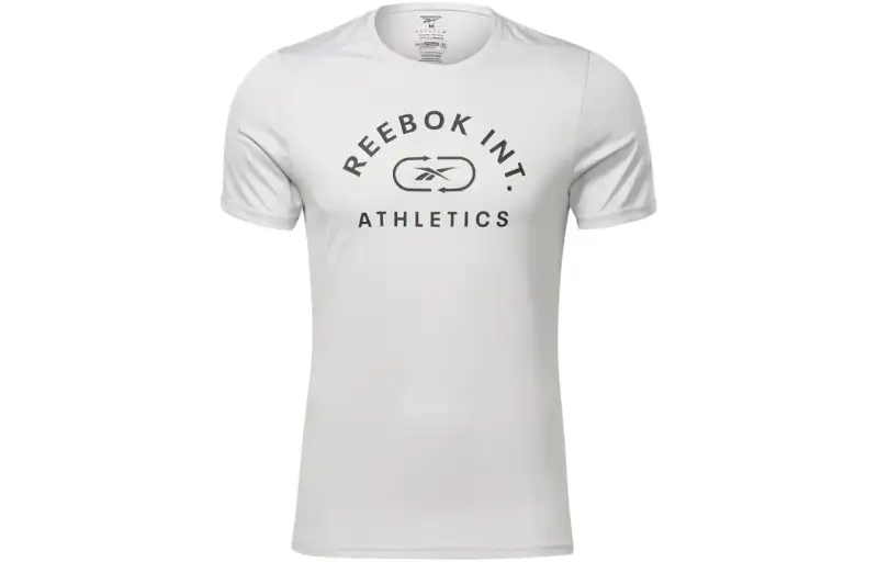Reebok T Shirts Men's Gray Crew Neck Moderate Straight Fit