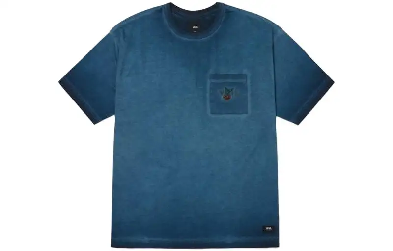 Vans T Shirts Men's Blue Crew Neck Moderate Straight Fit