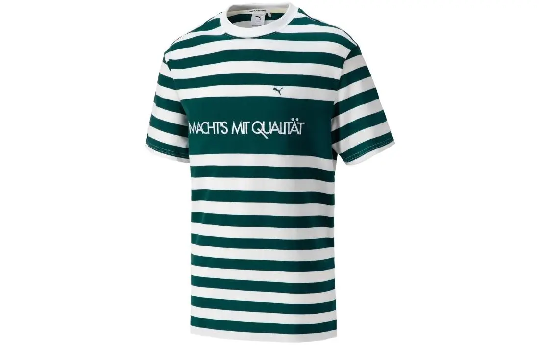 PUMA MMQ T-Shirts Unisex Green Crew Neck Moderate Straight Fit