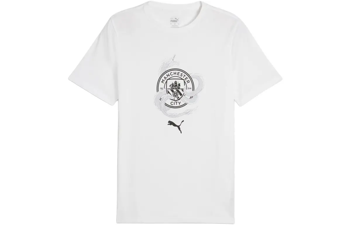 PUMA T-Shirts Men's White Crew Neck Moderate