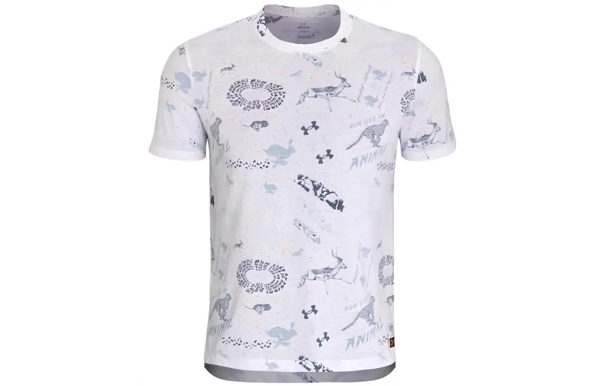 Under Armour RUN LAA T-Shirts Men's White Crew Neck Moderate Straight Fit