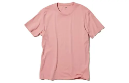 UNIQLO T Shirts Unisex Peach Pink Crew Neck Moderate Straight Fit