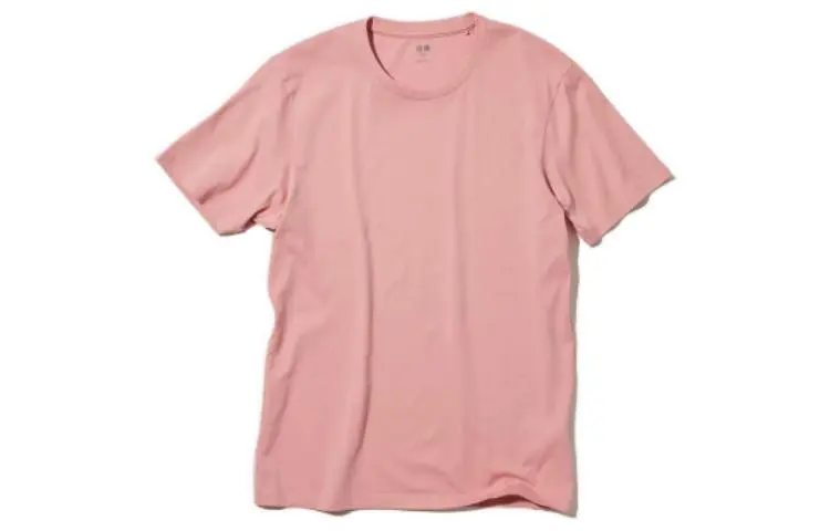 UNIQLO T Shirts Unisex Peach Pink Crew Neck Moderate Straight Fit