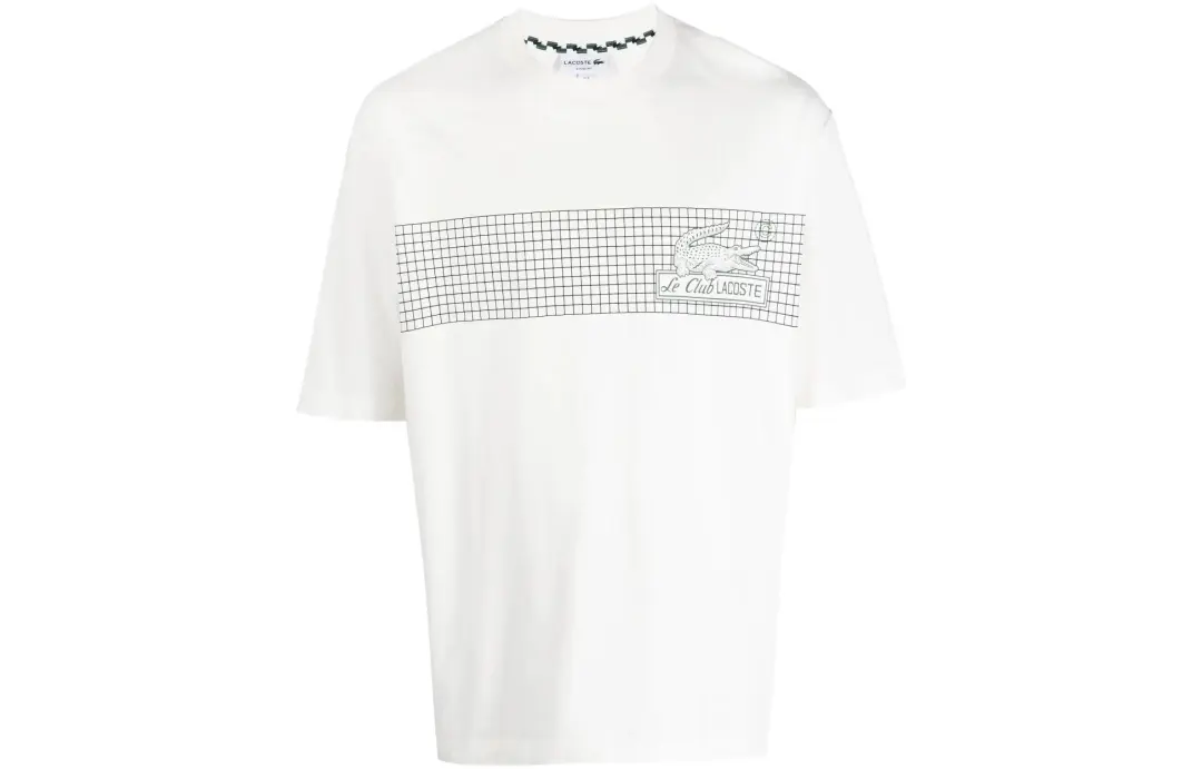 LACOSTE T Shirts Men's White Crew Neck Moderate Straight Fit