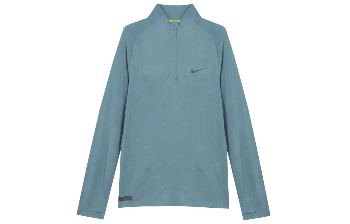 Nike THERMA-FIT ADV T-Shirts Men's Mineral Green Stand Collar Moderate Straight Fit