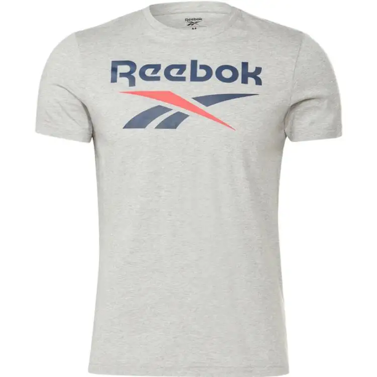 Reebok T Shirts Unisex Light Gray Crew Neck Thin Straight Fit