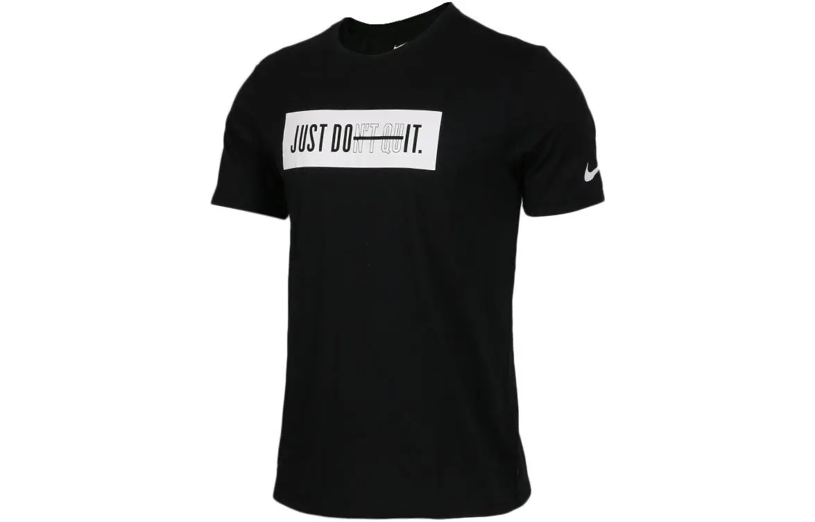 Nike T-Shirts Men's Black Crew Neck Moderate