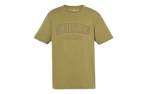 Timberland T Shirts Men's Green Crew Neck Moderate Straight Fit