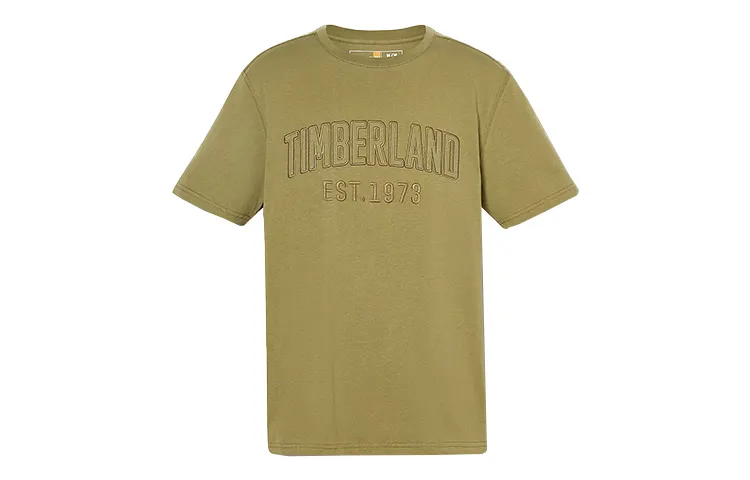 Timberland T Shirts Men's Green Crew Neck Moderate Straight Fit