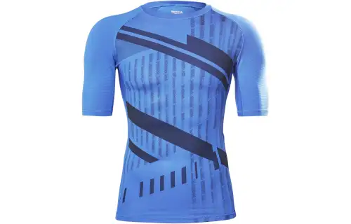 Reebok Printed Compression Top T Shirt Men's Blue