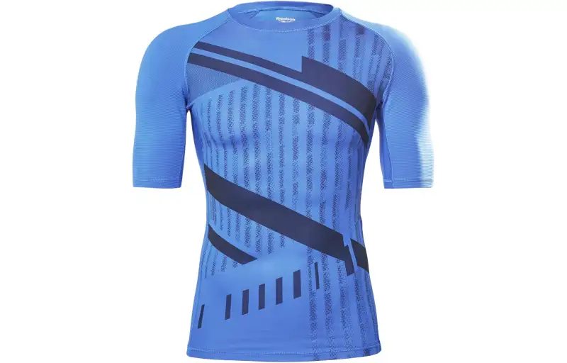 Reebok Printed Compression Top T Shirt Men's Blue