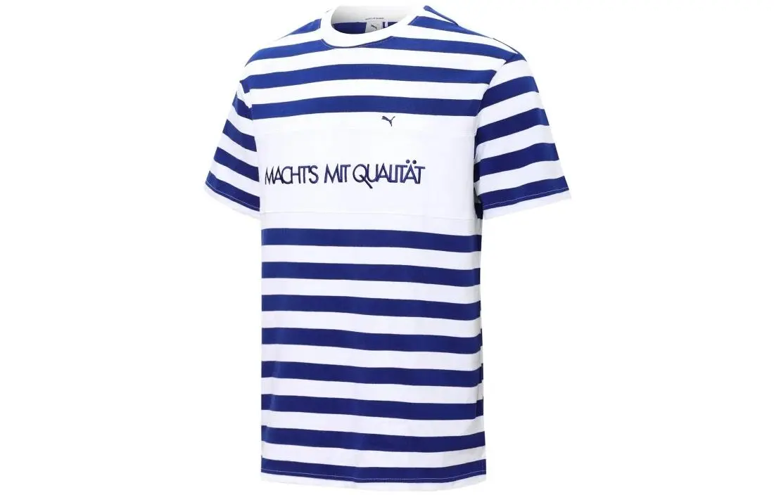 PUMA MMQ T-Shirts Unisex Blue Crew Neck Moderate Straight Fit