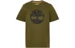 Timberland T Shirts Men's Dark Green Crew Neck Moderate Straight Fit
